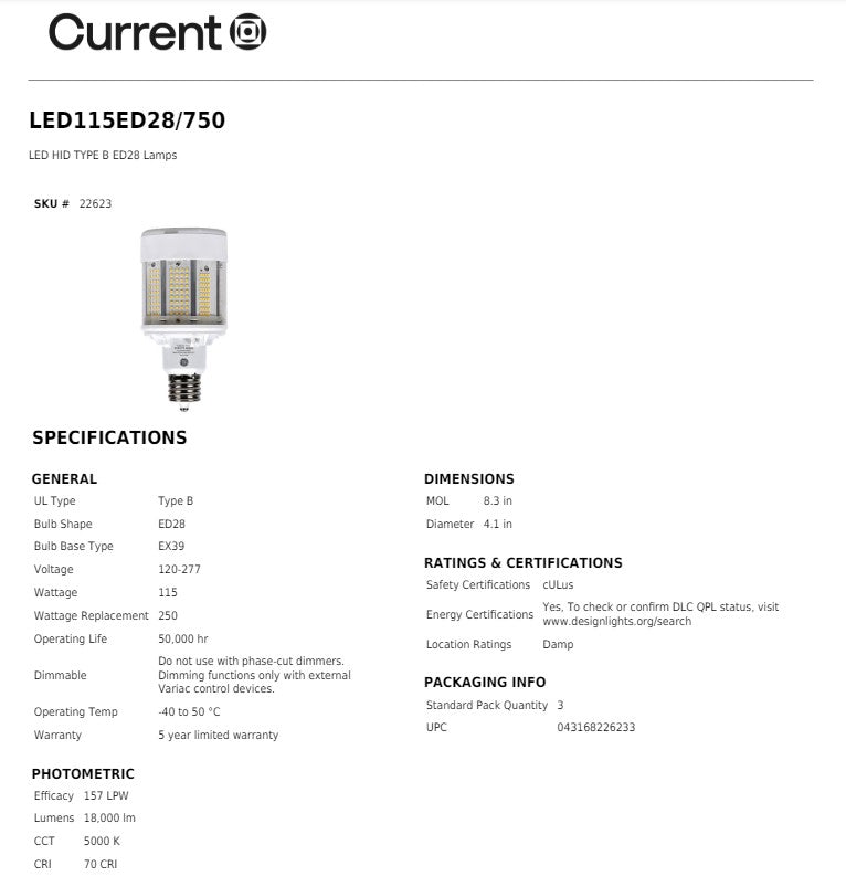 LED115ED28/740 # 22622
