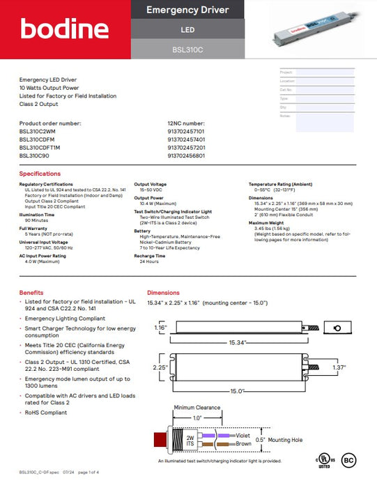 Bodine BSL310CDF