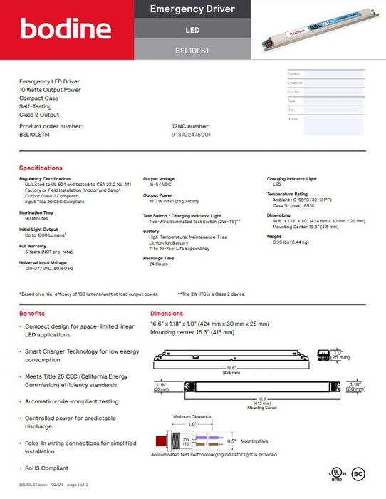 Bodine BSL10LSTM