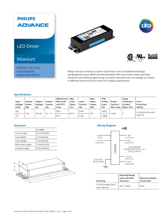 Advance Xitanium XI100C110V143BSY1 Led Driver.