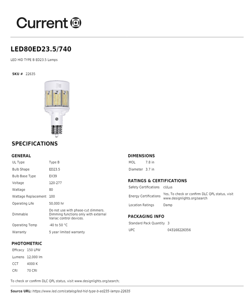 LED80ED23.5/740 # 22635