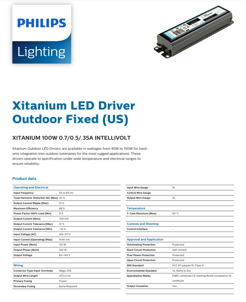 Advance LEDINTA700C140F3O LED Driver